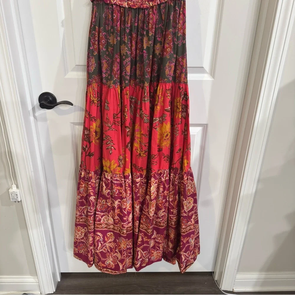 Free People Bluebell Tiered Maxi Dress in Pink Multi